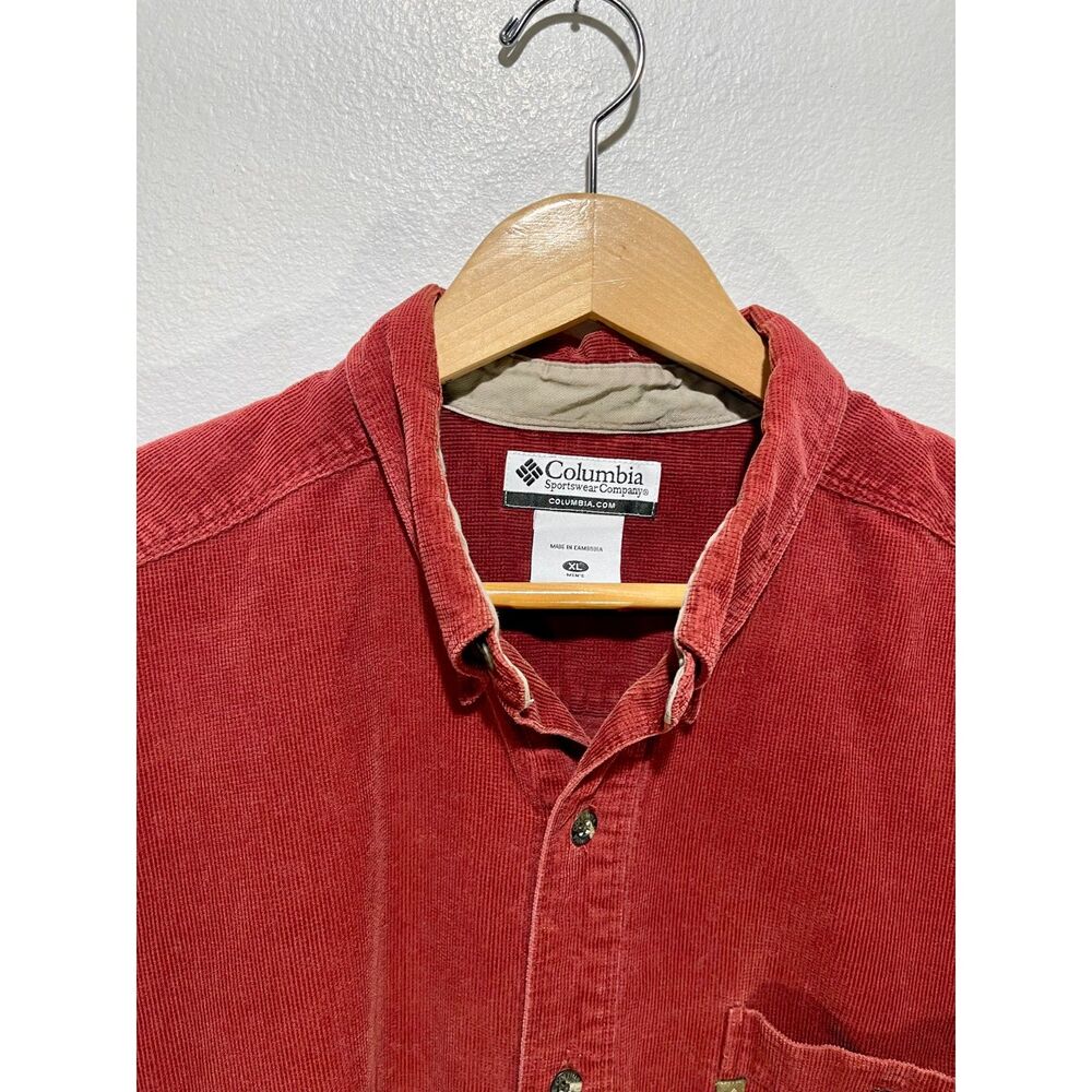 Columbia sportswear corduroy Button down shirt rusty orange teracota men's XL - Picture 3 of 6